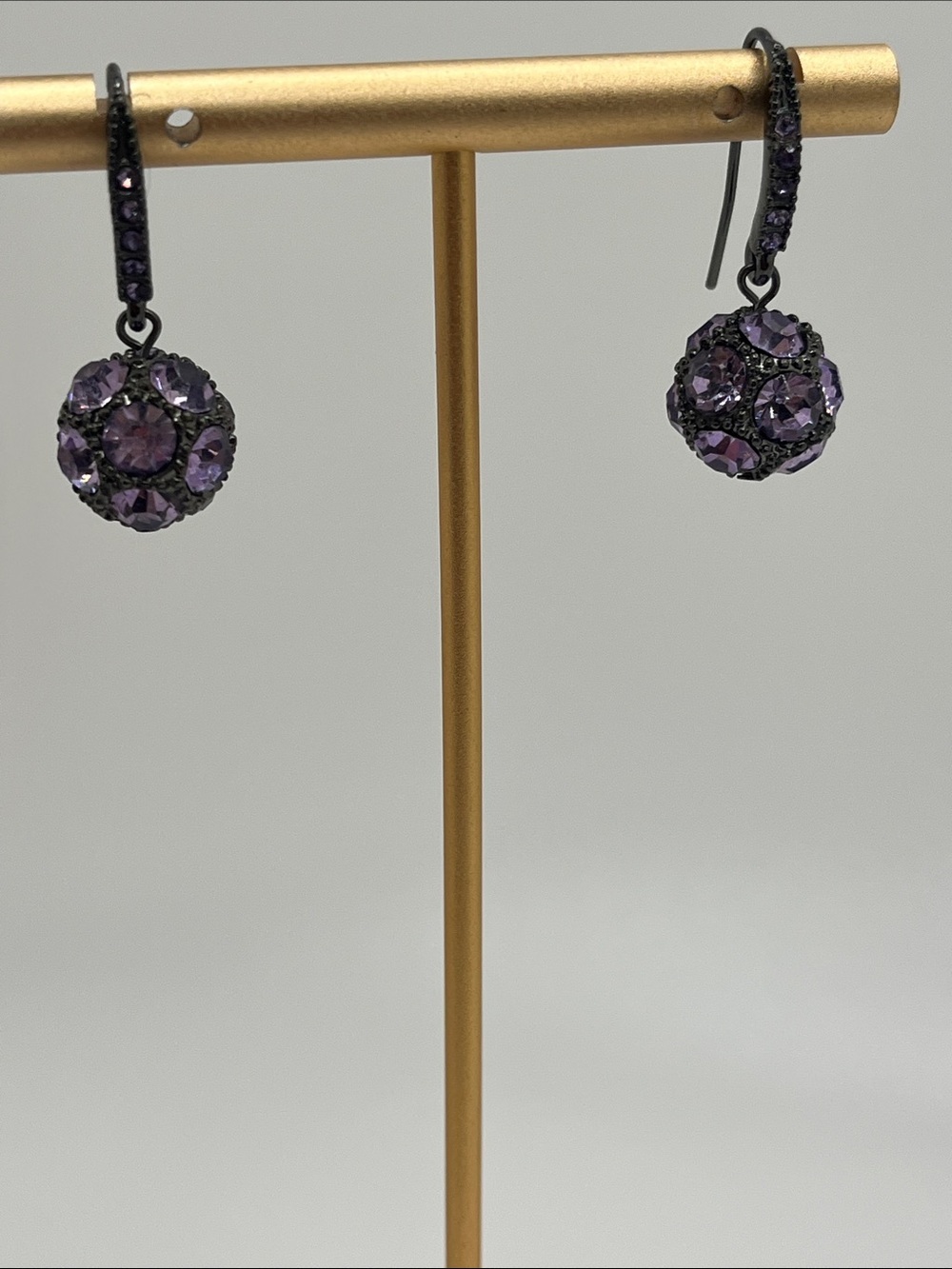 Purple Crystal Drop Earrings - Women Jewelry